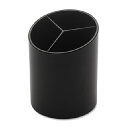 Davenport Large Pencil Cup, 3 Compartments, 3 in. x 3 in. x 4.13 in. Black DA18576
